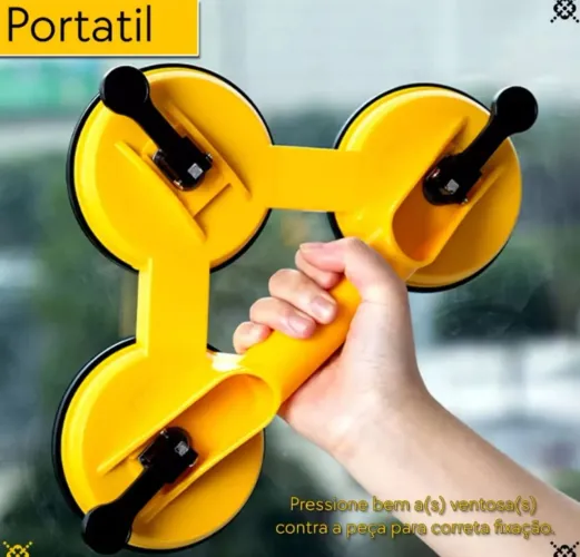 Ventosa Tripla 3 Garras 75kg Vidro Cerâmica