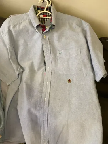 Camisa Tommy Hilfiger importada manga curta azul