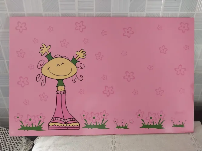 Quadro Mural em aço  79x50 Rosa OFERTA 