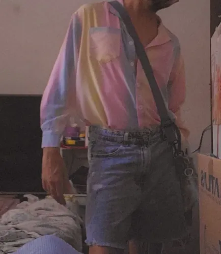 Camisa colorida manga longa