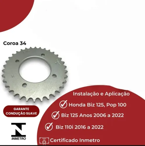 Coroa de biz 34 dentes Nova