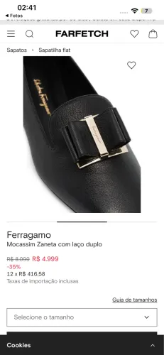 Sapato mocassim Salvatore Ferragamo