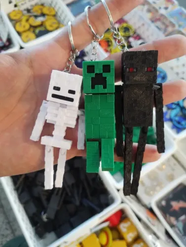 Chaveiro Minecraft Skeleton Creeper Enderman - NerdDog Store