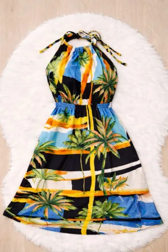 Vestido Infantil Estampado Tropical - (USADO)