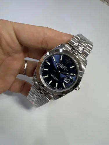 Relógio Estilo Oyster Perpetual Datejust - Automático, Safira e Aço Inox Super ETA 