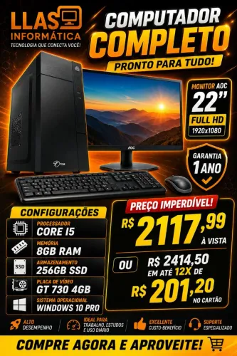 Computador Completo Core i5 - Novo