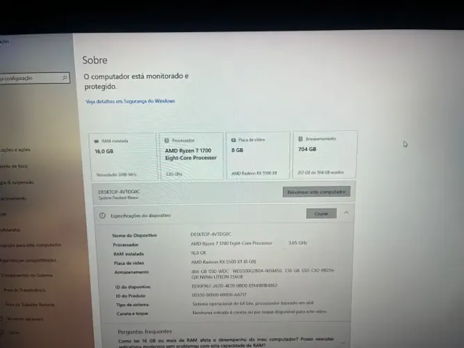 computador completo com monitor aoc 27p 144hz