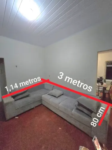 Sofá de de Canto com 6 lugares - Cinza 