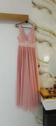 Vestido de festa rosé usado apenas uma vez veste 36 ao 40