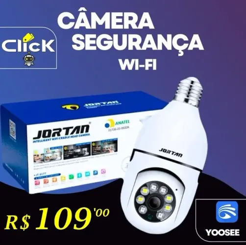 Câmera Lampada Yoosee Sensor De Movimento Visão Noturna