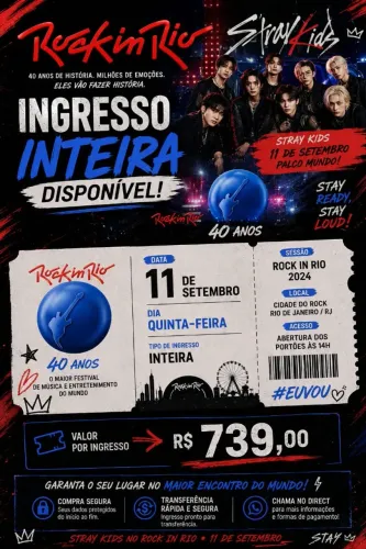 Ingresso para o Rock In Rio Stray Kids