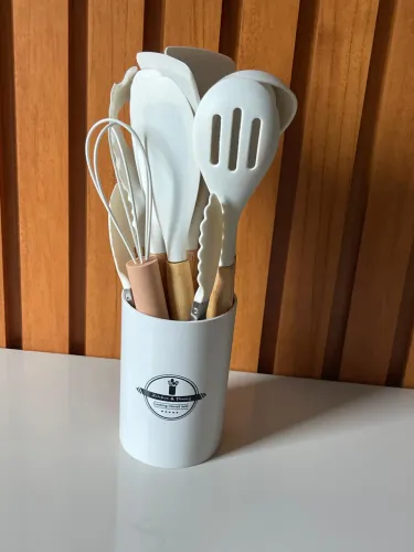 kit novo colher - 12 peças silicone cozinha