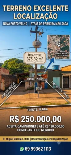 Terreno atrás da Saga Jorge Teixeira