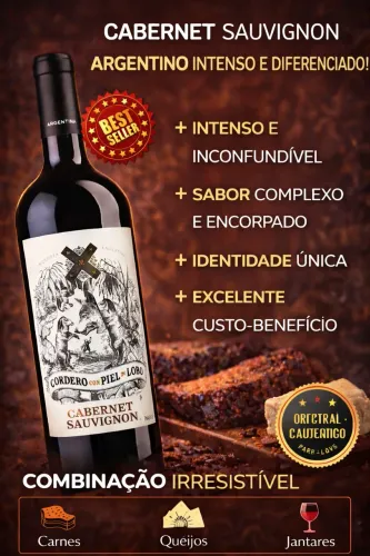 Vinho Cordero con Piel de Lobo Cabernet Sauvignon 750ml | Argentino Intenso e Encorpado
