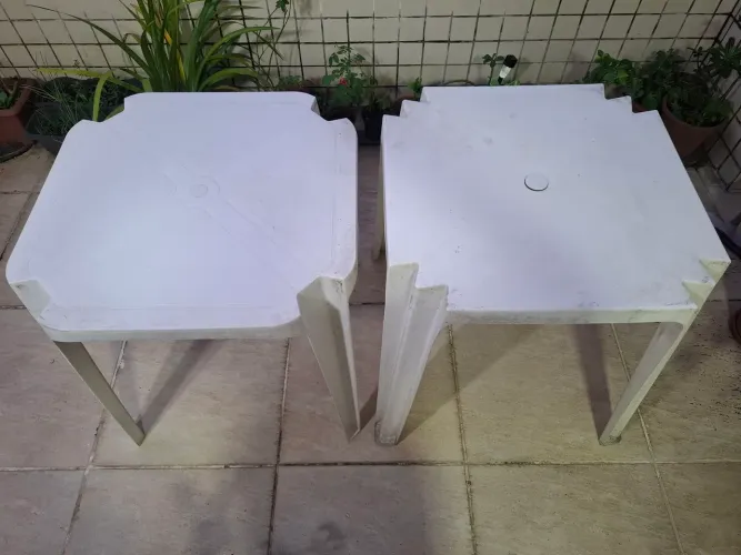 Mesas plásticas branca 70x70