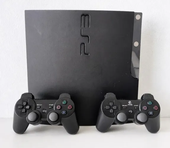 PS3 Slim destravado 50 jogos 2 controles 500 gigas seminovo completo garantia