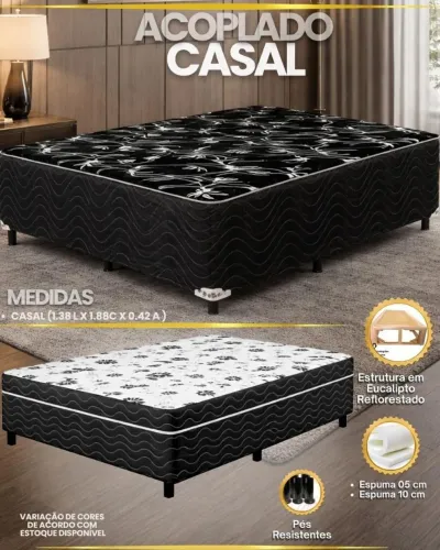 Cama de casal acoplada 10cm