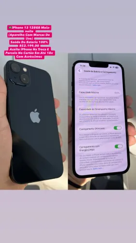 iPhone 13 128GB Preto ( Aparelho Com Marcas De Uso ) Usado