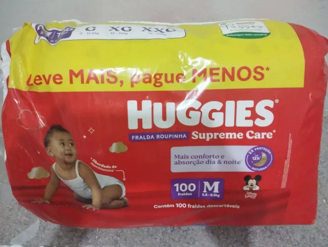 Fralda descartável tam. M 100 unidades 