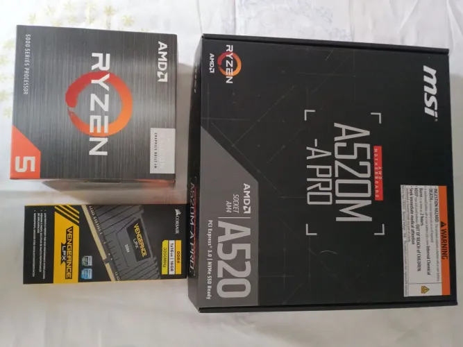 Super Kit Rizen 5600gt 16gb memória Corsair e placa mãe msi