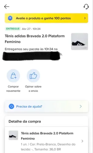 Tênis Adidas Bravada 2.0 plataforma