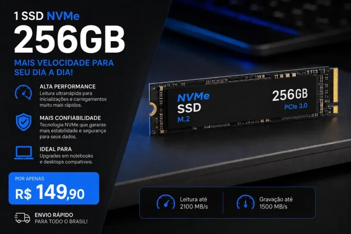 1 SSD NVMe de 256 GB