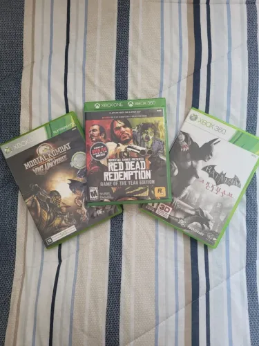 Jogos Xbox 360 Originais - Red Dead Redemption GOTY + MK vs DC + Batman Arkham City