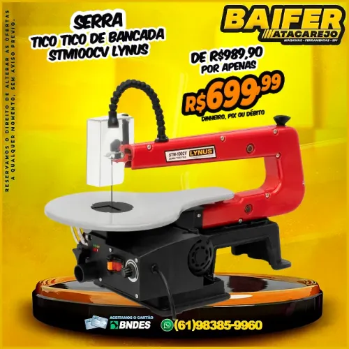 Serra Tico Tico de Bancada Stm100Cv Lynus