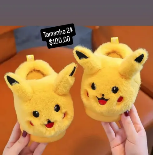 Pantufa infantil Pikachu nova 24