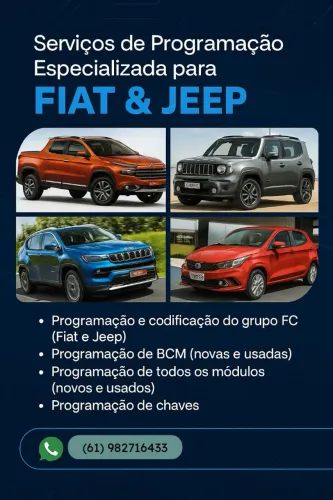Programação e todas chaves perdidas e cópia para linha jeep e fiat 