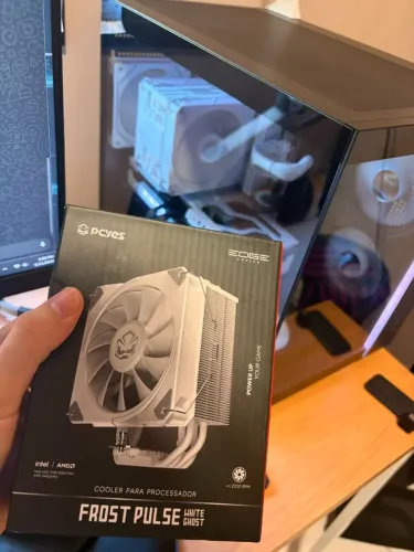 Cooler Para Processador PCYES Frost Pulse White Ghost com duas fans - semi-novo