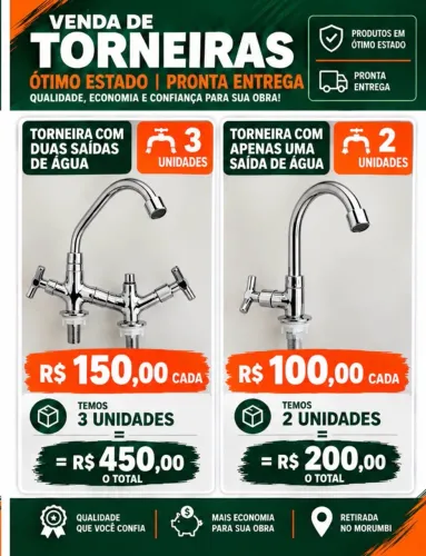 Vendo torneiras de cozinha e lavanderia