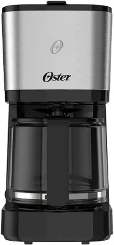 Cafeteira Oster Inox, 1,2L, 110V, Preto/Inox, 750W, OCAF600