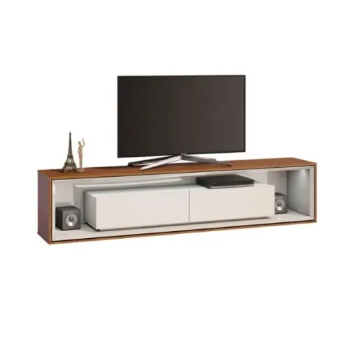 Rack Opera GV Off White com Freijó Touch 218 cm (Grande)
