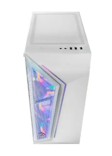Gabinete Gamer TGT Carbon, Rainbow, Mid-Tower, Lateral de Vidro, Branco, TGT-CBN-WH01
