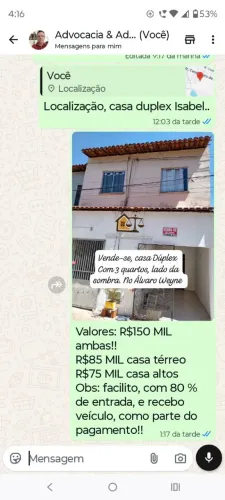 Casa duplex, ou individual leia o anúncio todo