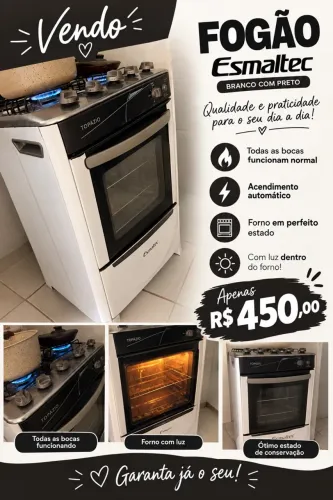Vendo fogão 4 bocas
