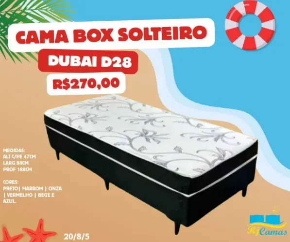 Cama box solteiro D28 (Pague na entrega)