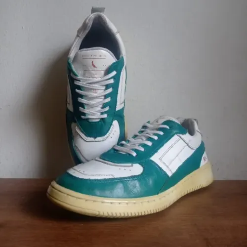 Tênis masculino de couro - 38 - reserva original - verde e branco