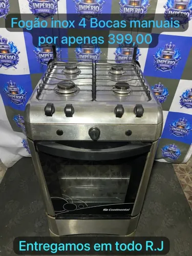 Adquira já o seu fogão inox de 4 bocas manuais, perfeito para a sua cozinha!