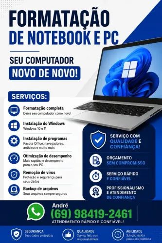 Formatação de PC e Notebook | Rápido e Profissional