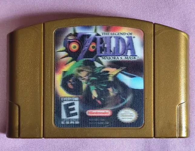 Zelda Majoras Mask Nintendo 64 Label Holográfico Raro Original