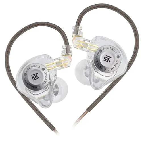 Fone De Ouvido Profissional KZ EDX Pro X, Driver Din. Magnético, Cabo Substituível, Cinza
