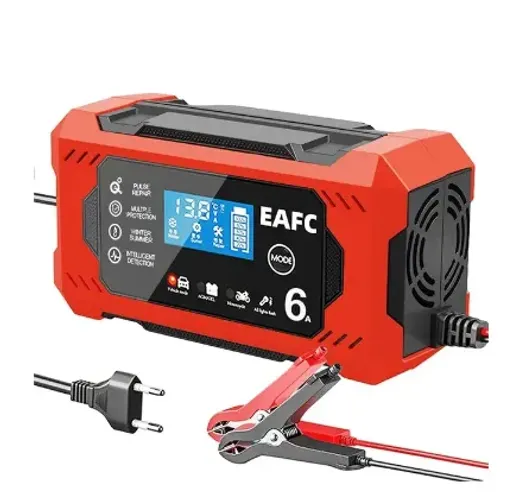 Carregador Inteligente de Bateria de Carro e Moto LCD Digital 12V com Reparo de Pulso