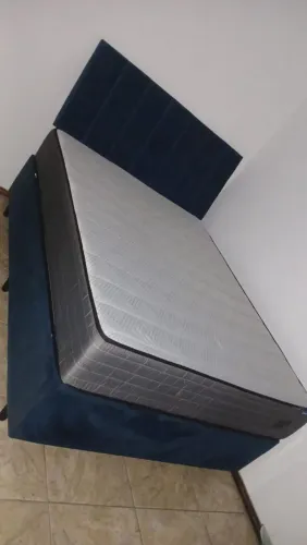 Cama box de casal + colchão Ortobom higienizado