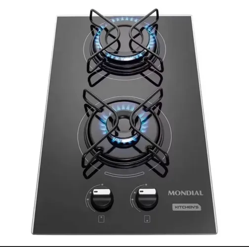 MONDIAL Cooktop a Gás, 2 Bocas, Preto/Inox, Bivolt - CTG-04
