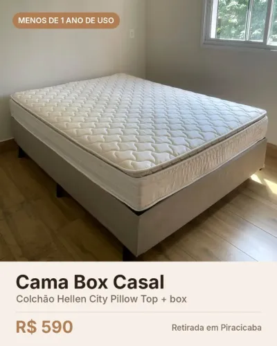 Cama Box Casal Hellen City Pillow Top, Molas Ensacadas
