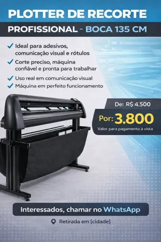 Plotter Recorte boca de 135cm - troco por bike elétrica. 