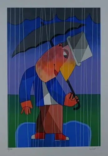 Maravilhosa gravura original de INOS CORRADIN