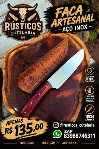 Facas artesanais inox/carbono 
